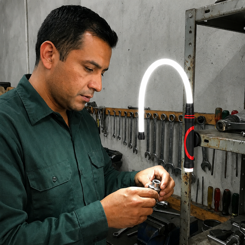 Customer working with FlexBeam light